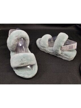 UGG Women's Oh Yeah Slippers Slides Soft Amethyst/Green Size 7 NEW IN BOX!